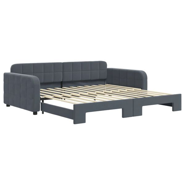 vidaXL Divano Letto con Letto Estraibile Grigio Scuro 100x200 Velluto
