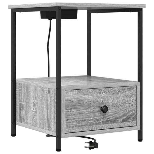 vidaXL Armadio da Notte con cassetto Grigio Sonoma 42 x 41 x 56 cm