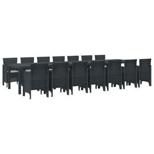 vidaXL Set da pranzo da giardino con cuscini 15 pz Antracite PP