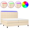 vidaXL Letto a Molle Materasso e LED bianco 200x200cm in Tessuto