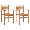 vidaXL Sedia 2 pz Marrone Legno di teak solido