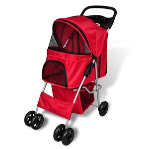 vidaXL Passeggino per Cani Rosso
