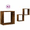 vidaXL Mensole a Cubo 2 pz Rovere Fumo 30x15x30 cm