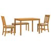 vidaXL Set da pranzo 4 pz Beige Legno di Quercia Massello