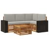 vidaXL Set di divani da esterno 5 pcs Naturale e Grigio Chiaro