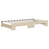 vidaXL Divano Letto Estraibile con Materassi Crema 100x200 cm Tessuto