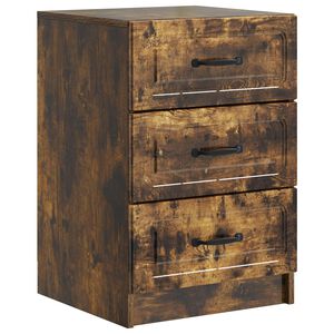 vidaXL Armadio da Notte con cassetto Rovere Fumo 43 x 41 x 63,5 cm