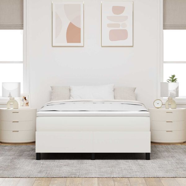 vidaXL Struttura letto piattaforma Crema 140 x 200 cm Tessuto in Cords