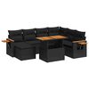vidaXL Set Divani da Giardino con Cuscini 8 pz Nero in Polyrattan