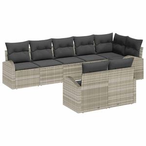 vidaXL Set Divano da Giardino Grigio chiaro 55 x 55 x 37 cm polyrattan