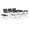 vidaXL Set da Pranzo da Giardino 11 pz con Cuscini Bianco in Textilene