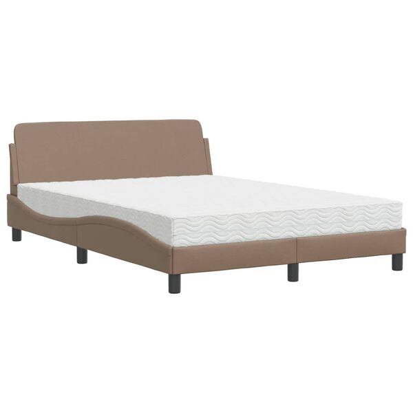 vidaXL Letto con Materasso Dover Cappuccino 140x200cm Similpelle