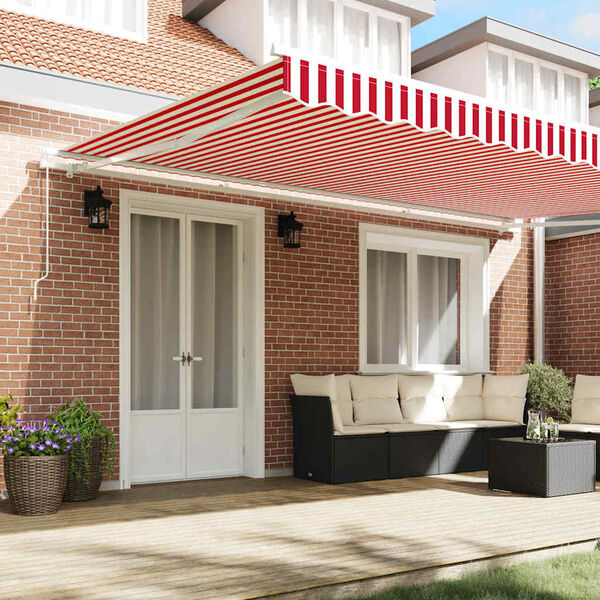 vidaXL Tenda Retrattile Rosso e Bianco 500 &times; 350 cm
