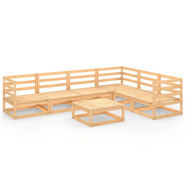 vidaXL Set Divani da Giardino 7 pz in Legno Massello di Pino