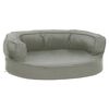 vidaXL Materasso Ergonomico per Cani 60x42 cm Effetto Lino Grigio