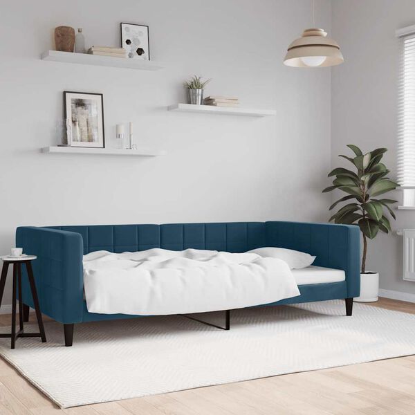 vidaXL Letto da Giorno Blu 100x200 cm in Velluto