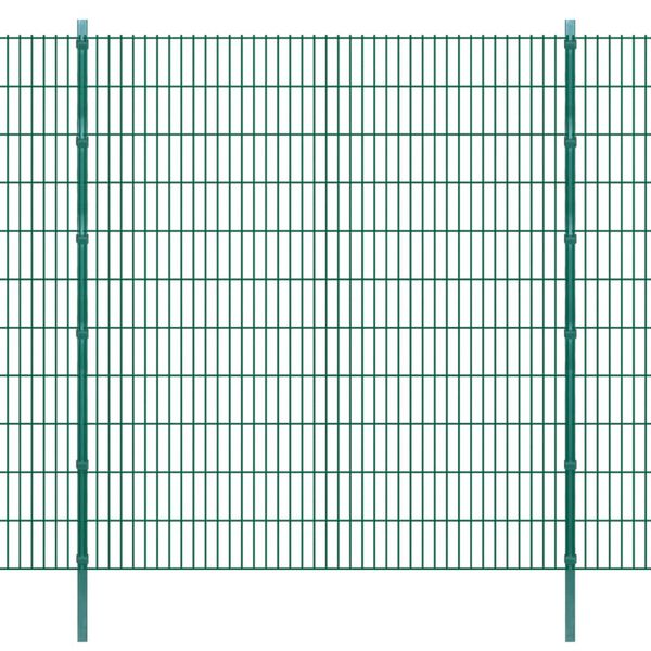vidaXL Pali per Recinzione 10 pz Verde 280 cm in Acciaio Zincato