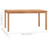 vidaXL Set da pranzo da giardino 7 pz 160x80 cm in legno massello di teak