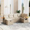vidaXL Set Divano da Giardino 6 pz con Cuscini Beige in Polyrattan