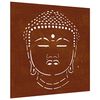vidaXL Decorazione Muro Giardino 55x55 cm Testa Buddha Acciaio Corten