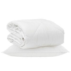 vidaXL Duvet per Tutte le Stagioni con cuscino 2 pcs Bianco Microfibra
