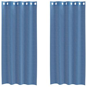 vidaXL Tende in Voile con Occhielli 2 pz Blu Reale