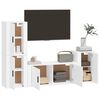 vidaXL Set di Mobili Porta TV 4 pz Bianco in Legno Multistrato