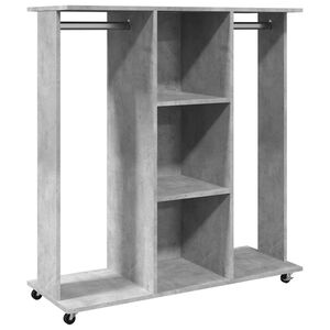 vidaXL Armadio con Ruote Grigio Cemento 102x38x110cm Legno Multistrato