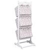 vidaXL Contenitore a 3 Livelli Motivo a Fiori 35x35x102 cm in Legno