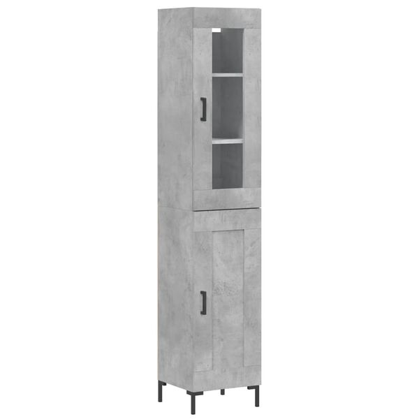vidaXL Credenza Grigio Cemento 34,5x34x180 cm in Legno Multistrato