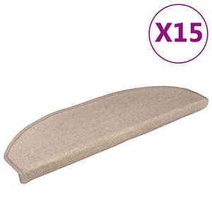 vidaXL Tappetini per scale 15 pz 56 x 17 x 3 cm Non-Slip Tortora