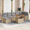 vidaXL Set Divano da Giardino 8 pcs Beige Poly Rattan