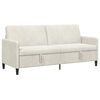 vidaXL Divano con Storage 3 posto Crema 192 x 78 x 87 cm Poliestere