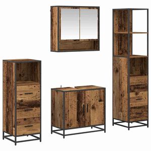 vidaXL Set di mobili per il bagno 4 pz Legno vecchio 65 x 33 x 60 cm