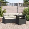 vidaXL Set Divano da Giardino 5 pcs Nero Rattan in Polipropilene