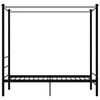 vidaXL Letto a Baldacchino Nero in Metallo 90x200 cm
