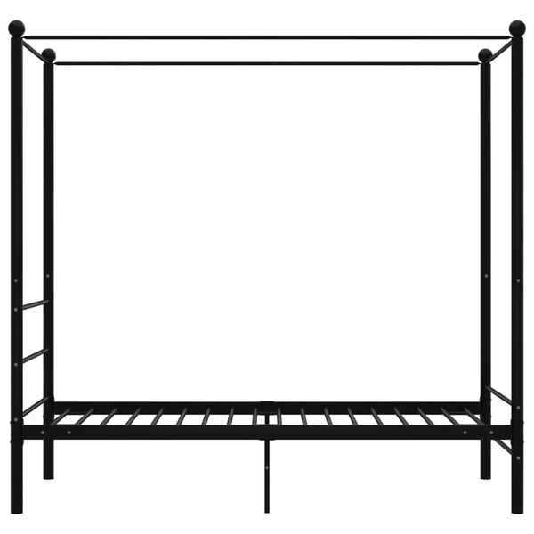 vidaXL Letto a Baldacchino Nero in Metallo 90x200 cm