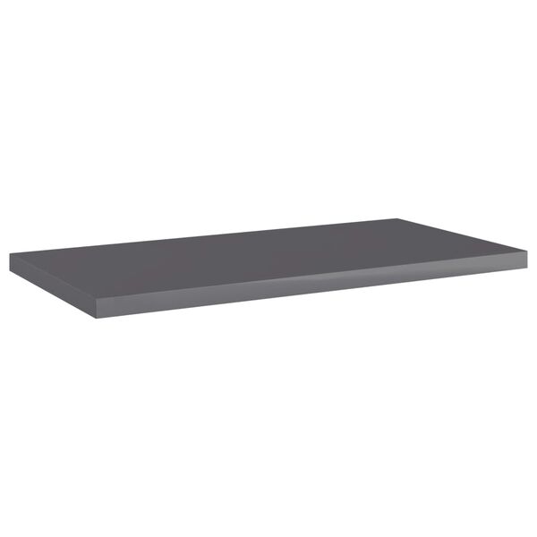 vidaXL Ripiani per Libreria 4pz Grigio Lucido 40x20x1,5cm Multistrato