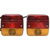 vidaXL Luci Rimorchio 2 pz Rosso 10,5x5x9,5 cm 12V Lampadina Classica