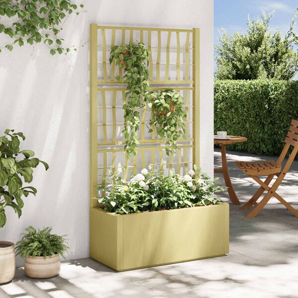 vidaXL Vaso da Giardino con Trellis Verde 80 x 36 x 140 cm PP