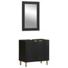 vidaXL Set Mobili da Bagno 2 pz Nero in Legno Multistrato
