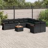 vidaXL Set Divani da Giardino 11 pz con Cuscini in Polyrattan Nero