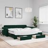 vidaXL Divano Letto Estraibile Cassetti Verde Scuro 100x200cm Velluto