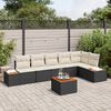 vidaXL Set Divano da Giardino 6 pcs Nero e Crema Polyrattan