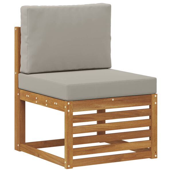 vidaXL Set divano sezionale con cuscino 9 pcs Grigio Naturale e Chiaro