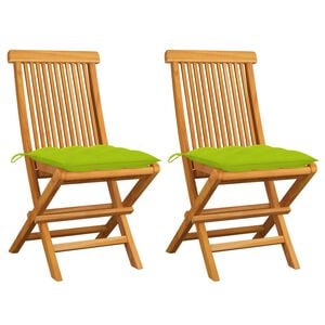 vidaXL Sedie Pieghevoli con Cuscini Verde Brillante 2 pz