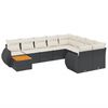 vidaXL Set Divani da Giardino 10pz con Cuscini in Polyrattan Nero