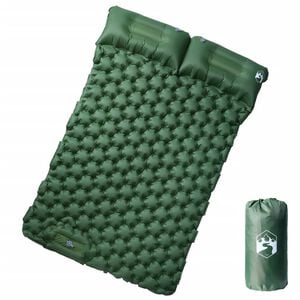 vidaXL Materasso Campeggio Autogonfiabile con Cuscini 2 Persone Verde