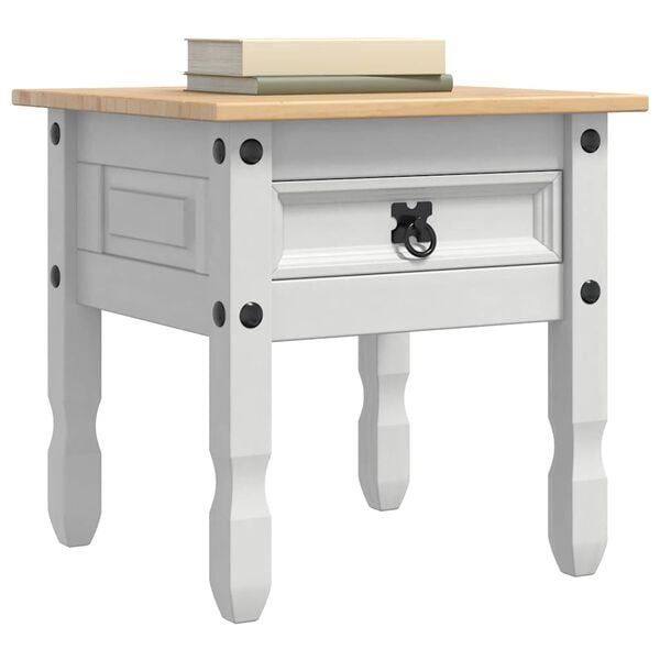 vidaXL Tavolino Corona Bianco 50 x 50 x 50 cm Pino massello