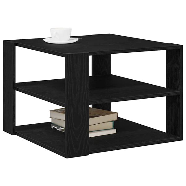 vidaXL Tavolino da salotto Rovere Nero 59.5 x 59.5 x 40 cm